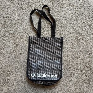 Brown Lululemon Reusable Tote Bag Herringbone Houndstooth Pattern